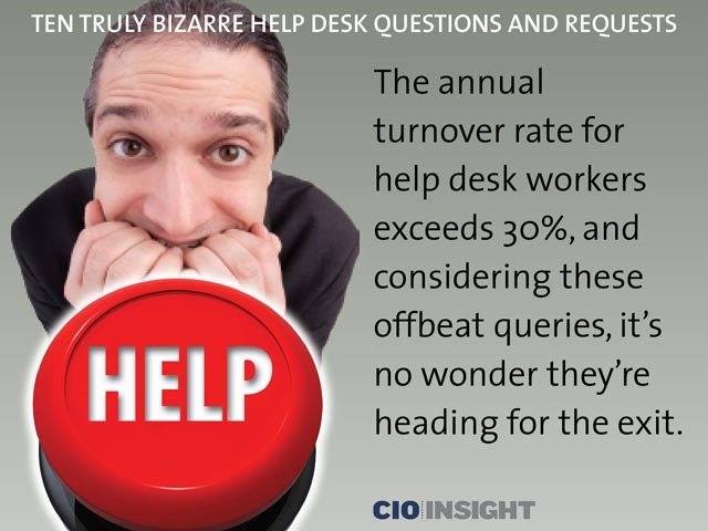 Ten Truly Bizarre Help Desk Questions and Requests