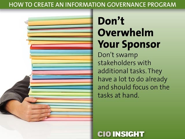 Don't Overwhelm Your Sponsor