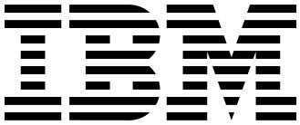 IBM logo in black and white.