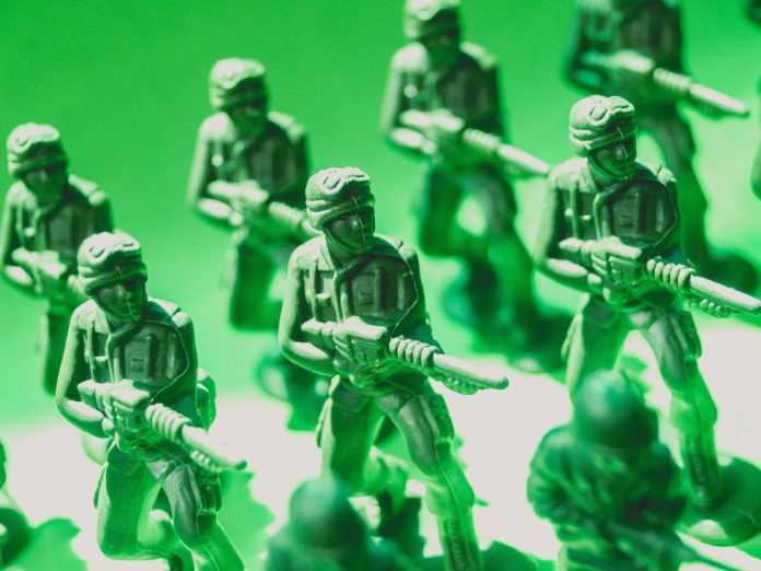 close-up photo of army men