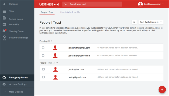 LastPass screenshot