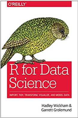 Cover of R for Data Science book.