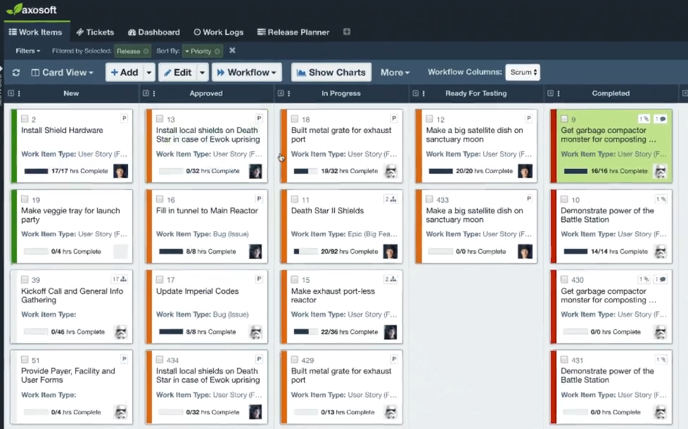Screenshot of Axosoft platform.