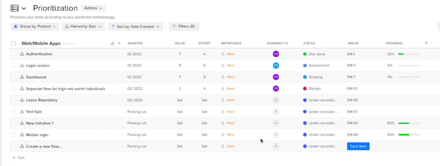 Screenshot of Craft.io platform.