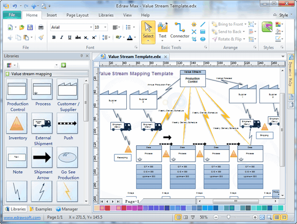 Edraw is a value stream mapping software.